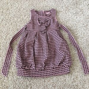 Pink Girl London Sz 8 Pink Black Houndstooth Puffy Blouson Party Dress Bow Front